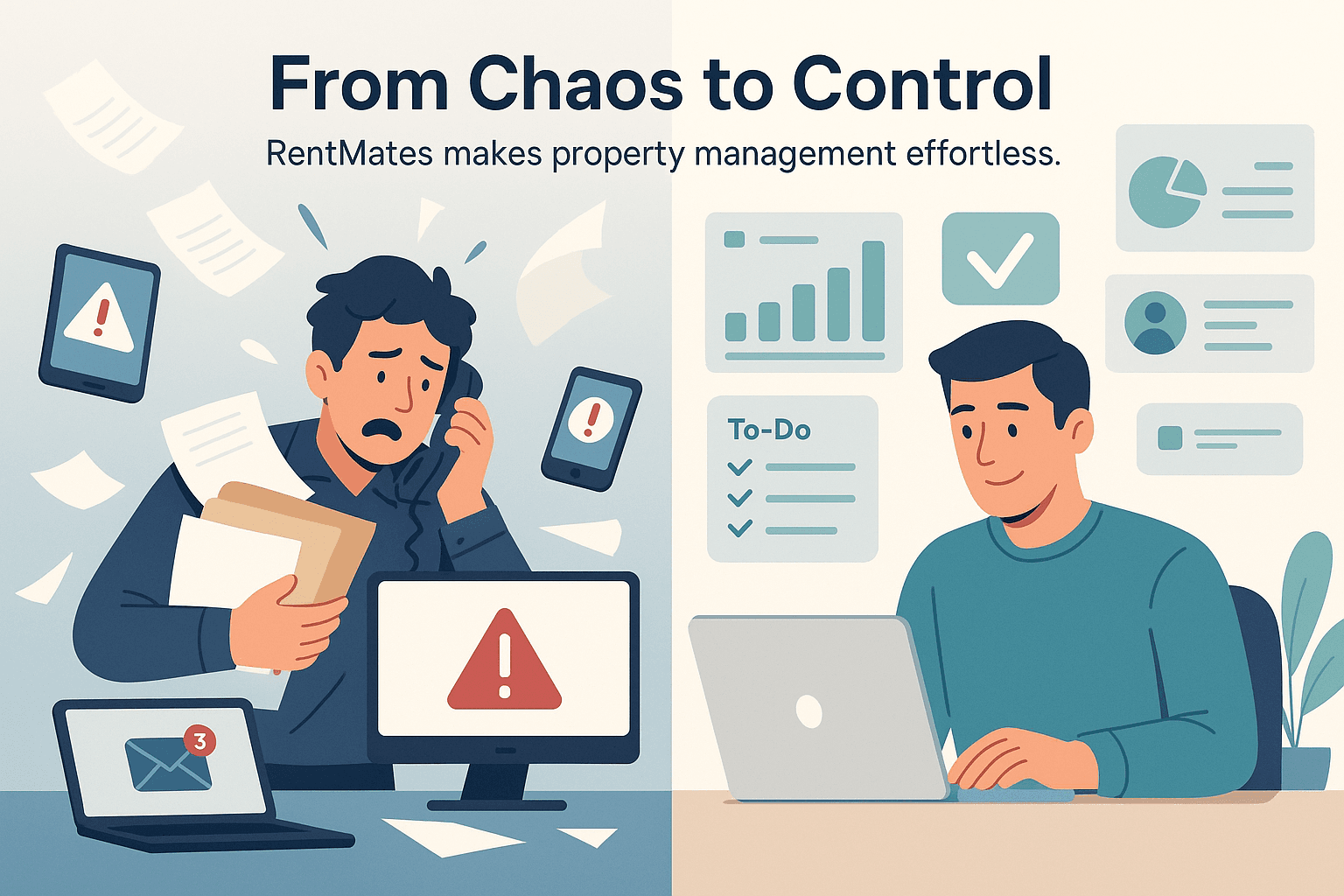 From Chaos to Control - Transform property management from overwhelming chaos to organized efficiency